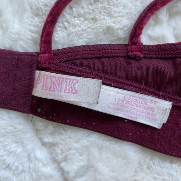 Victoria's Secret PINK | Red Velvet Unlined Strappy Bralette | Size Small - Picture 8 of 12